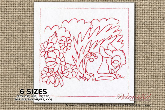 Baby Deer Sleeping Redwork: Craft Fair Review