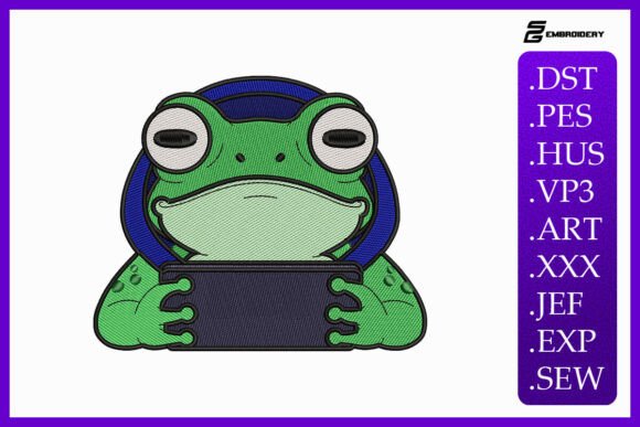 Gamer Frog Kawaii Animal: Embroidery Design Review