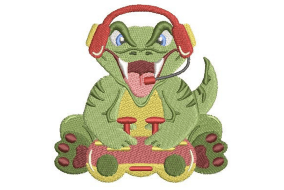Intense Gamer T-Rex: A Holiday Embroidery Review