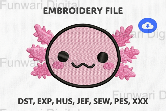 Kawaii Axolotl Face Machine Embroidery Review