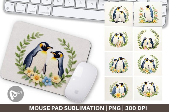 Mouse Pad Penguin Embroidery for Boutique Apparel
